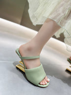 FENDI BAGUETTE HIGH-HEEL SANDALS 8 CM IN MINT GREEN CALFSKIN