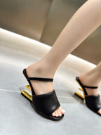 FENDI BAGUETTE HIGH-HEEL SANDALS 8 CM IN BLACK CALFSKIN