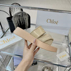 CHLOÉ MILA FLAT SLIDES 5 CM IN BEIGE EICRU CALFSKIN AND RE-NYLON