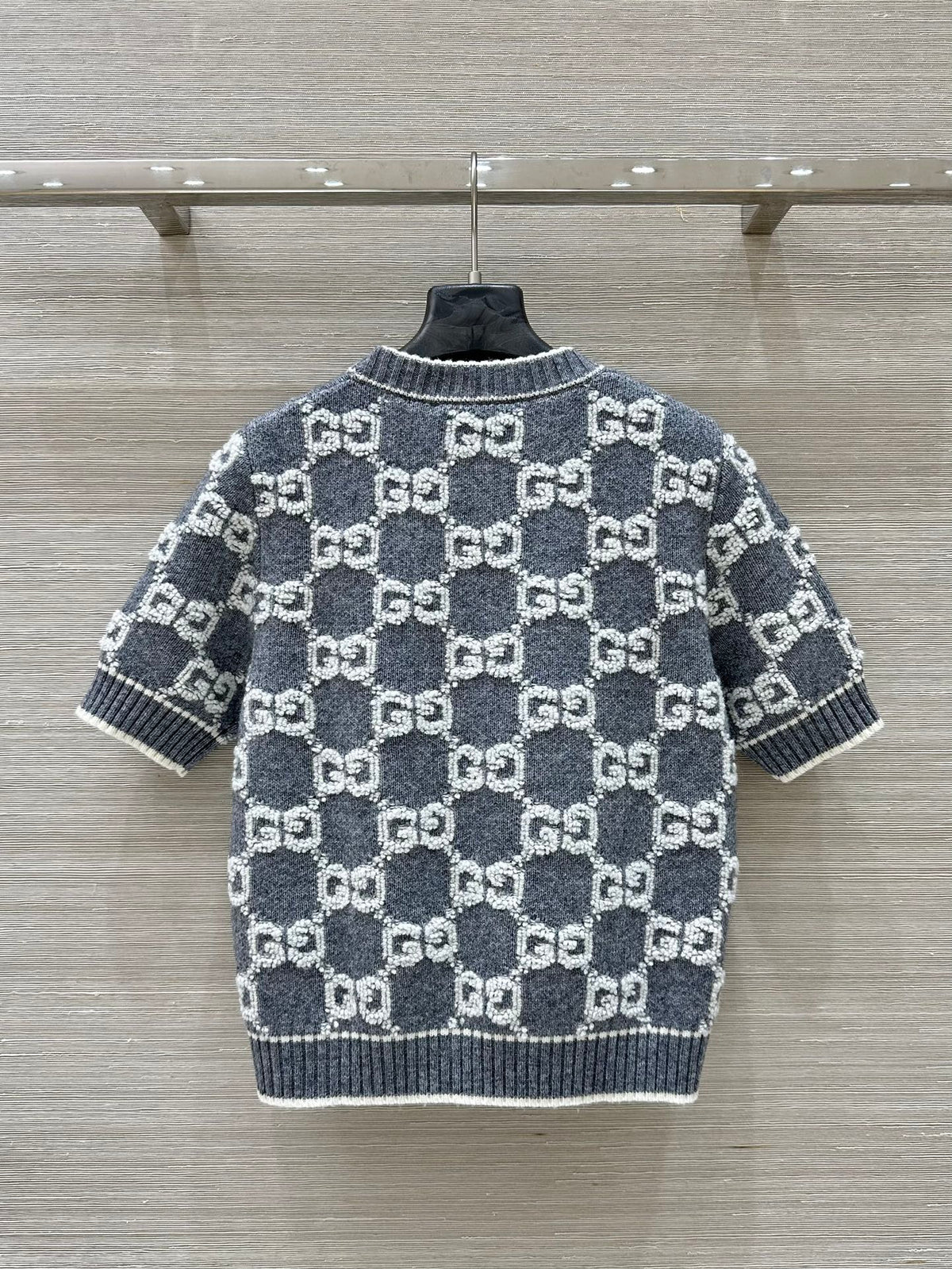 Gucci Knit Sweater Gray White Wool