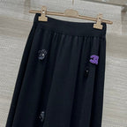 CC 25 Flower Set Black Wool Acrylic