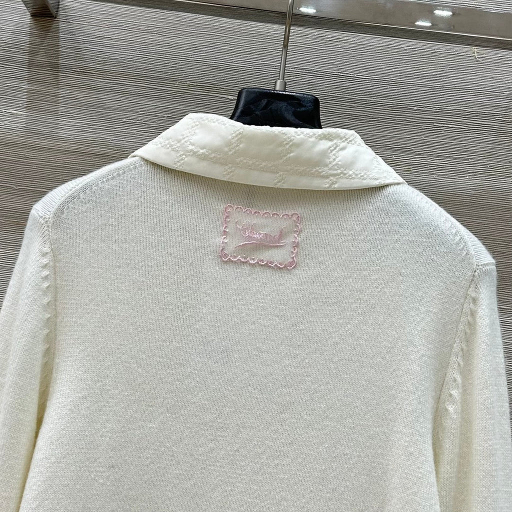 CC 25 Cardigan White Cashmere