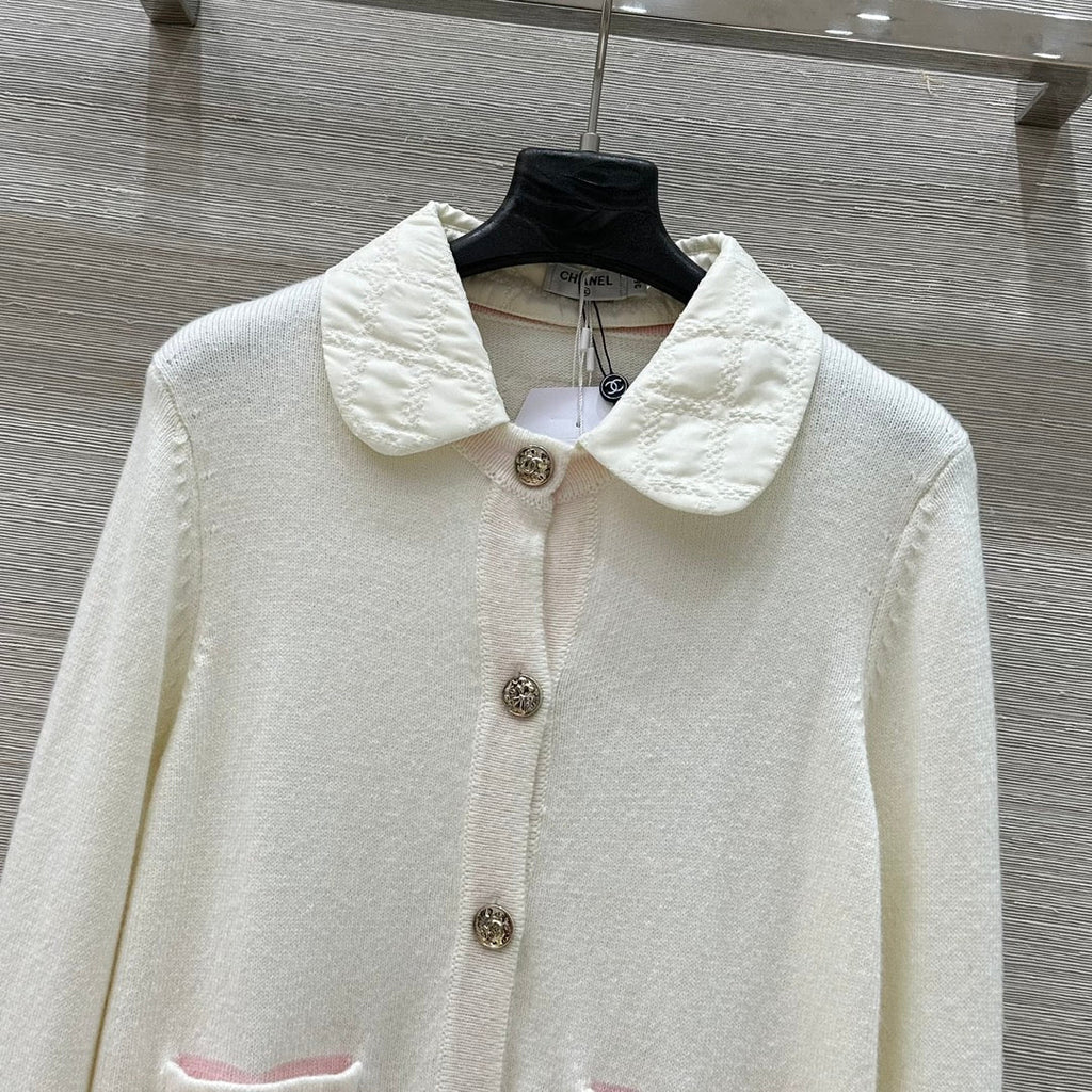 CC 25 Cardigan White Cashmere