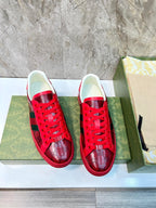 GG Men's ACE Sneaker Red Calfskin 525959