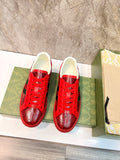 GG Men's ACE Sneaker Red Calfskin 525959