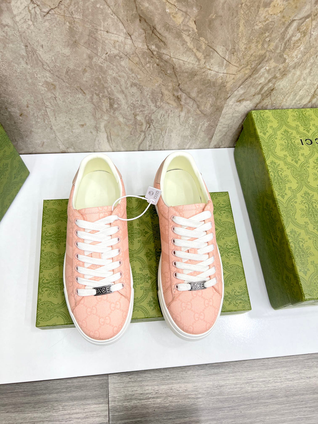 GG Men's ACE Sneaker Pink Canvas 525945