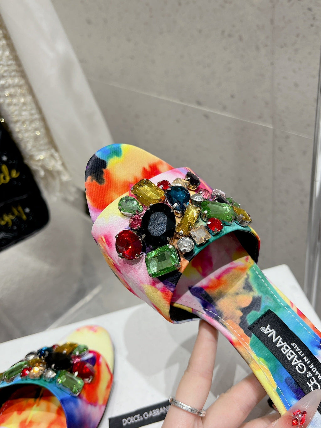 DC Keira Floral Mules 60mm Multicolor Brocade And Sheepskin 359517