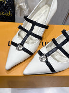 LV 6AM Slingback 4.5cm White Calfskin 610731