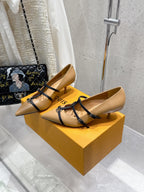 LV 6AM Slingback 4.5cm Beige Calfskin 610734