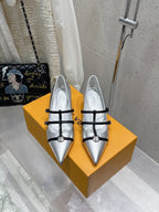 LV 6AM Slingback 4.5cm Sliver Cowhide 610735