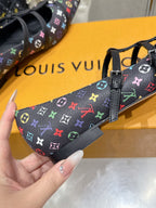 LV 6AM Flat Ballerina Black Monogram Cowhide 610741