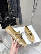Pra 2025 Ballet Flat Beige Suede Woven 554291