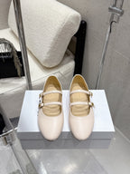 Celine 25 Ballet Flat Beige Cowhide 554202