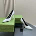 GG 105 HIGH HEEL PUMP WHITE LAMBSKIN
