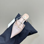 VL Rockstud Soft Pink Calfskin Mule 20mm