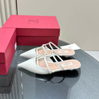 Valentino Rockstud Wispy White Calfskin Mule 20mm