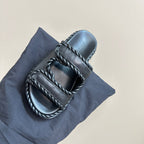 jack flat mule black lambskin