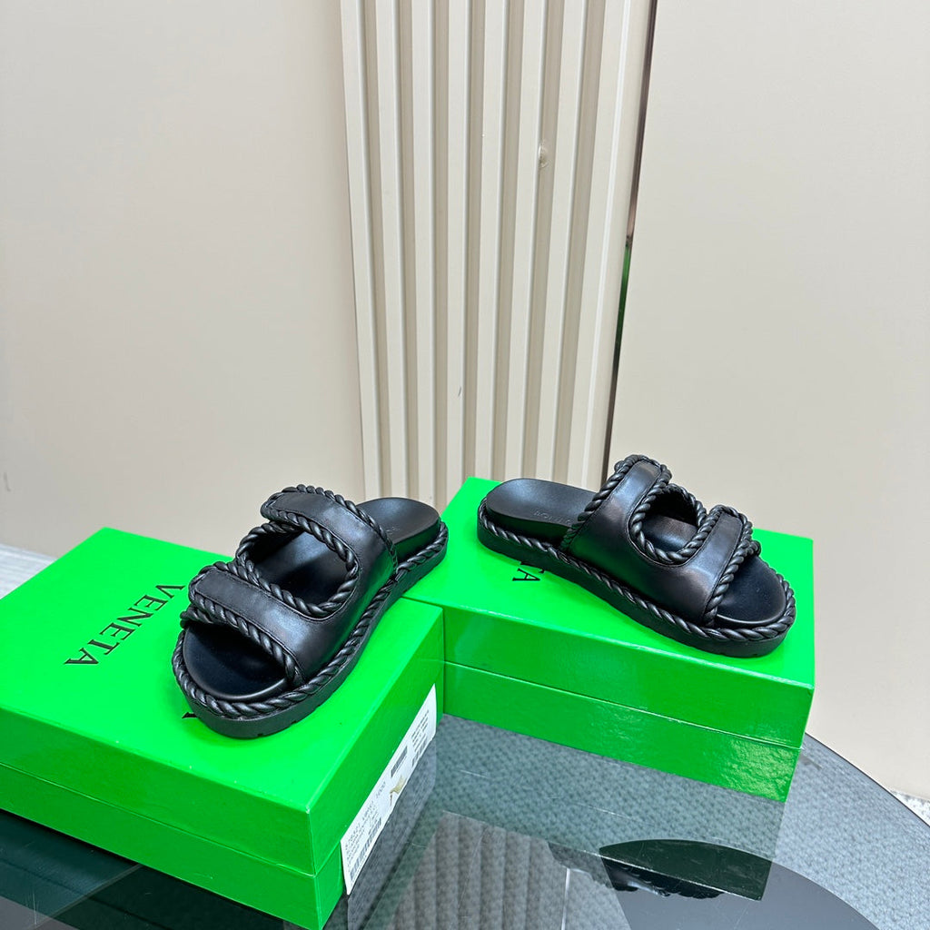 jack flat mule black lambskin