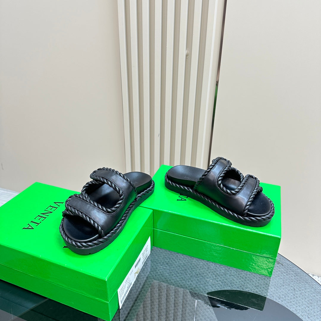 jack flat mule black lambskin