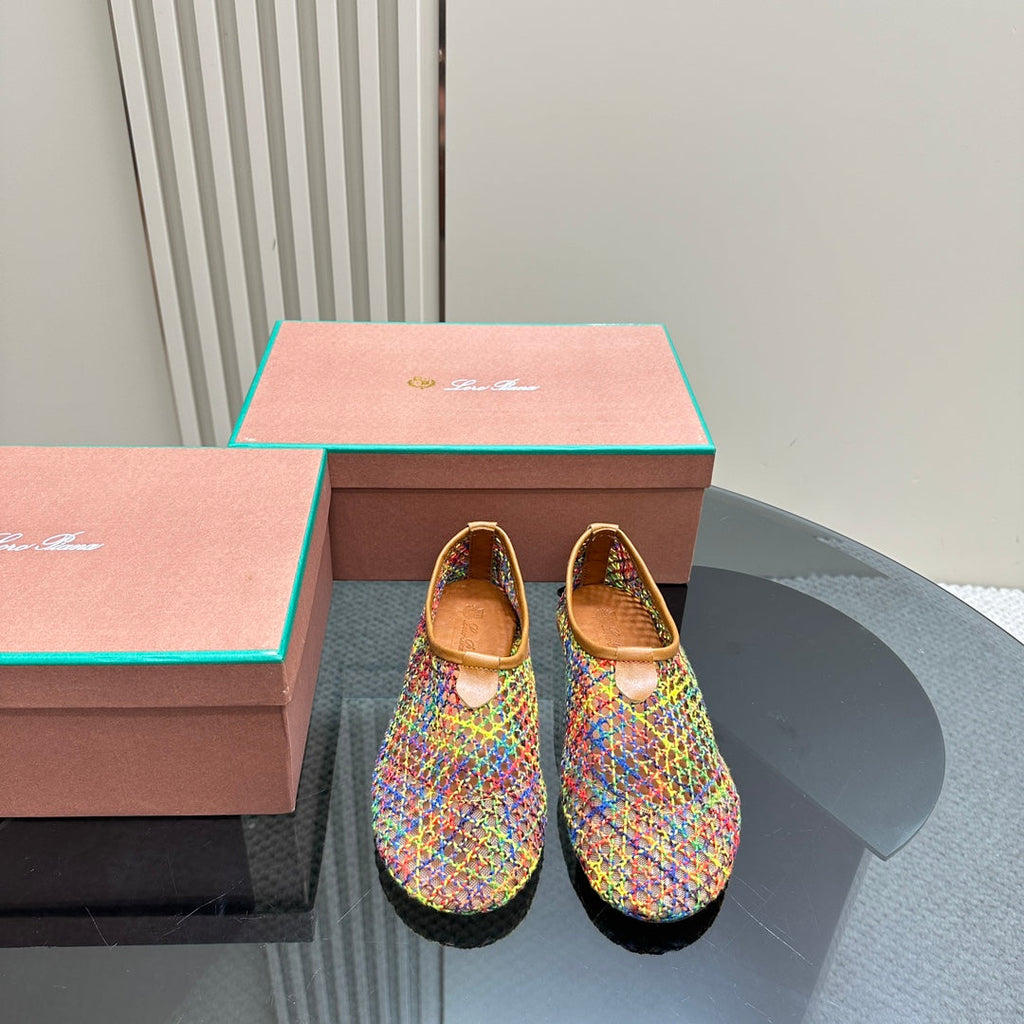 floaty flat mocassin sliper multicolor fabric