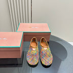 floaty flat mocassin sliper multicolor fabric