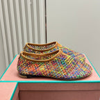 floaty flat mocassin sliper multicolor fabric