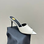 SL GOLDIE MULES WHITE CALFSKIN