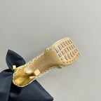 BV 26s High Pump 9cm Gold Metallize Mesh Leather