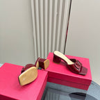 Vogo Signature High Shine Open Toe Sandals In Burgundy Glossy Lambskin  839829