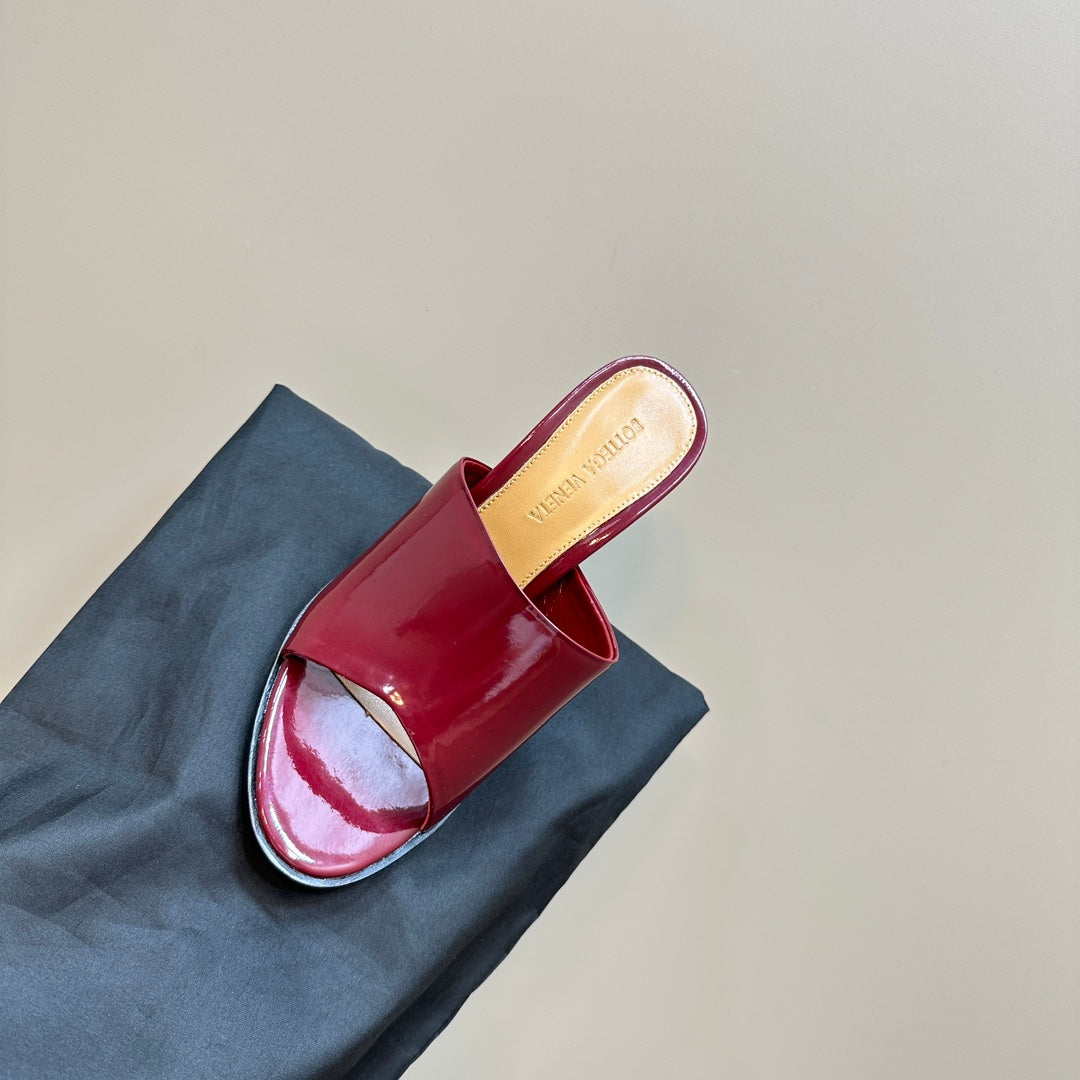 BV 26s High Mule 9.5cm Burugndy Calfskin