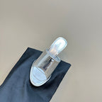 BV High Mule 95 Mm In Silver Calfskin
