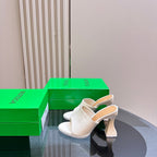 BV 26s High Mule 9.5cm White Calfskin