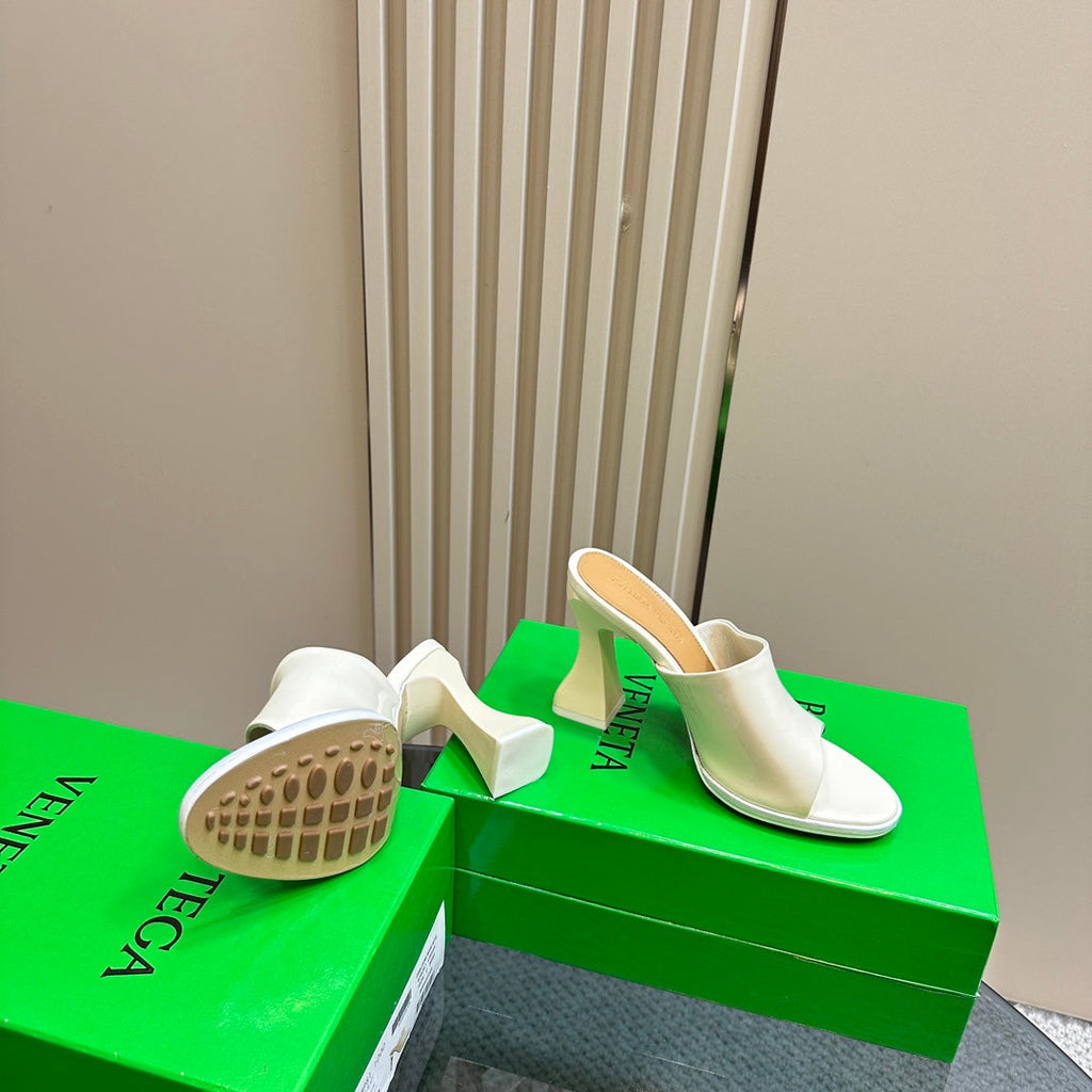 BV 26s High Mule 9.5cm White Calfskin