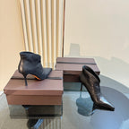 Alaila Heeled Ankle Boots 85mm In Black Cowhide 921036