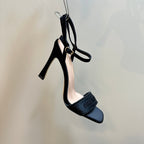 CD Dway Heeled Sandal 105mm Black Silk And Lambskin
