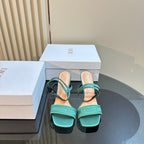 CD Dway Heeled Sandal 105mm Green Silk And Lambskin