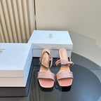 CD Dway Heeled Sandal 105mm Pink Silk And Lambskin