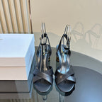CD Icon Heeled Sandal 95mm Black Calfskin