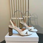 CD Icon Heeled Sandal 95mm White Calfskin