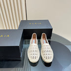 Alaila Vienne Espadrilles In Ivory White Cowhide 946256