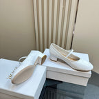 CD Ballet Pump White Soft Cowhide