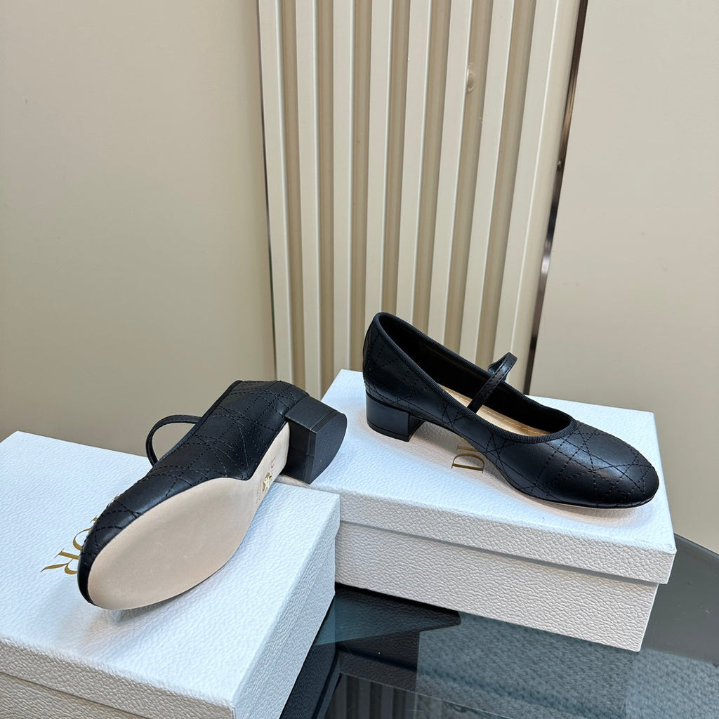 CD Ballet Pump Black Soft Cowhide