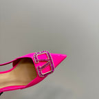 Vlogo Glow Laminated Nappa Leather Slingback Deep Pink Mix Beige 999032