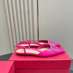Vlogo Glow Laminated Nappa Leather Slingback Deep Pink Mix Beige 999032