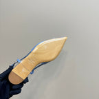 Vlogo Glow Laminated Nappa Leather Slingback Pump Could Blue Mix Beige 999033