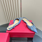 Vlogo Glow Laminated Nappa Leather Slingback Pump Could Blue Mix Beige 999033