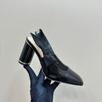 Miss Dior Paris Slingback Pump In Black Glossy Cowhide 998870