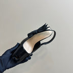 Miss Dior Paris Slingback Pump In Black Glossy Cowhide 998870
