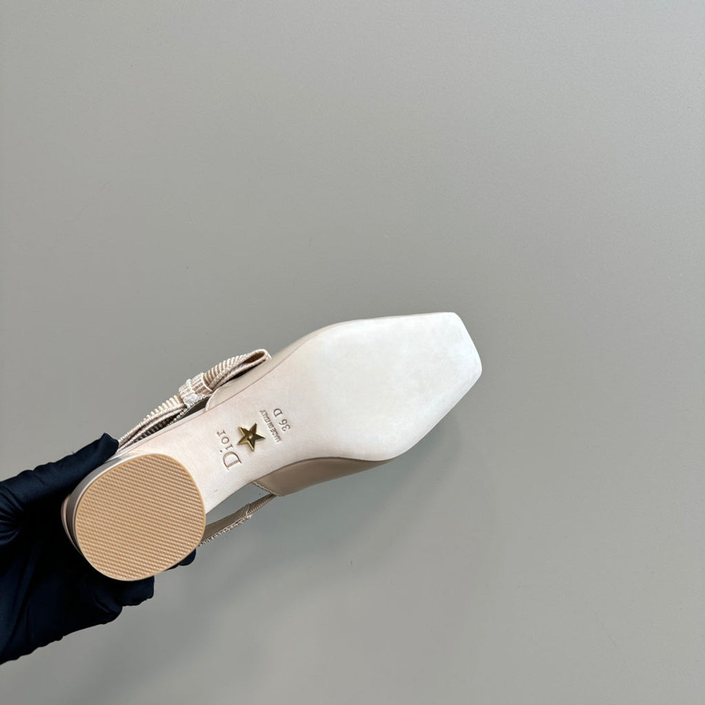 Miss Dior Paris Slingback Pump In Beige Glossy Cowhide 998861