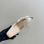 Miss Dior Paris Slingback Pump In Beige Glossy Cowhide 998861